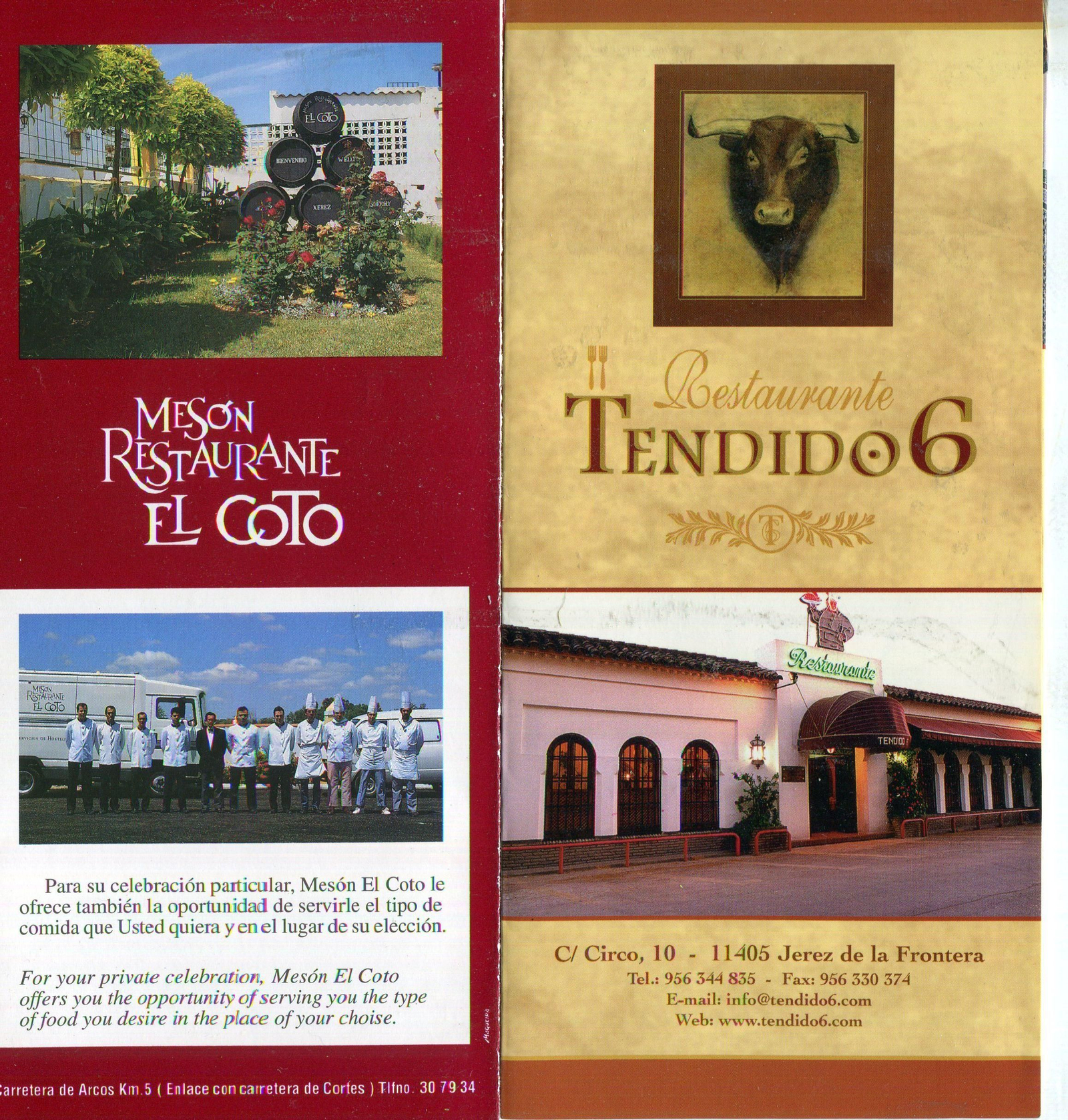 Publicidad de los restaurantes 'El Coto' y el 'Tendido 6'.