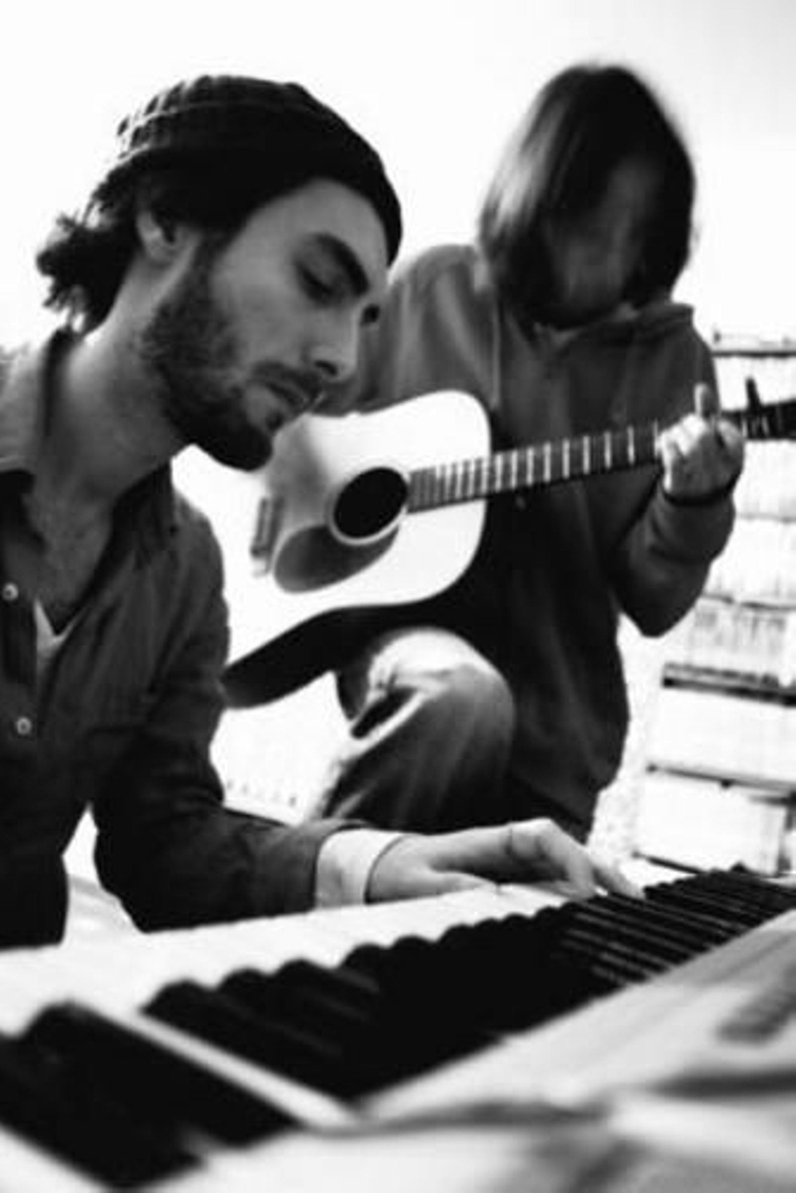 Álvaro de la Rosa y Javier Gutiérrez, durante un ensayo.