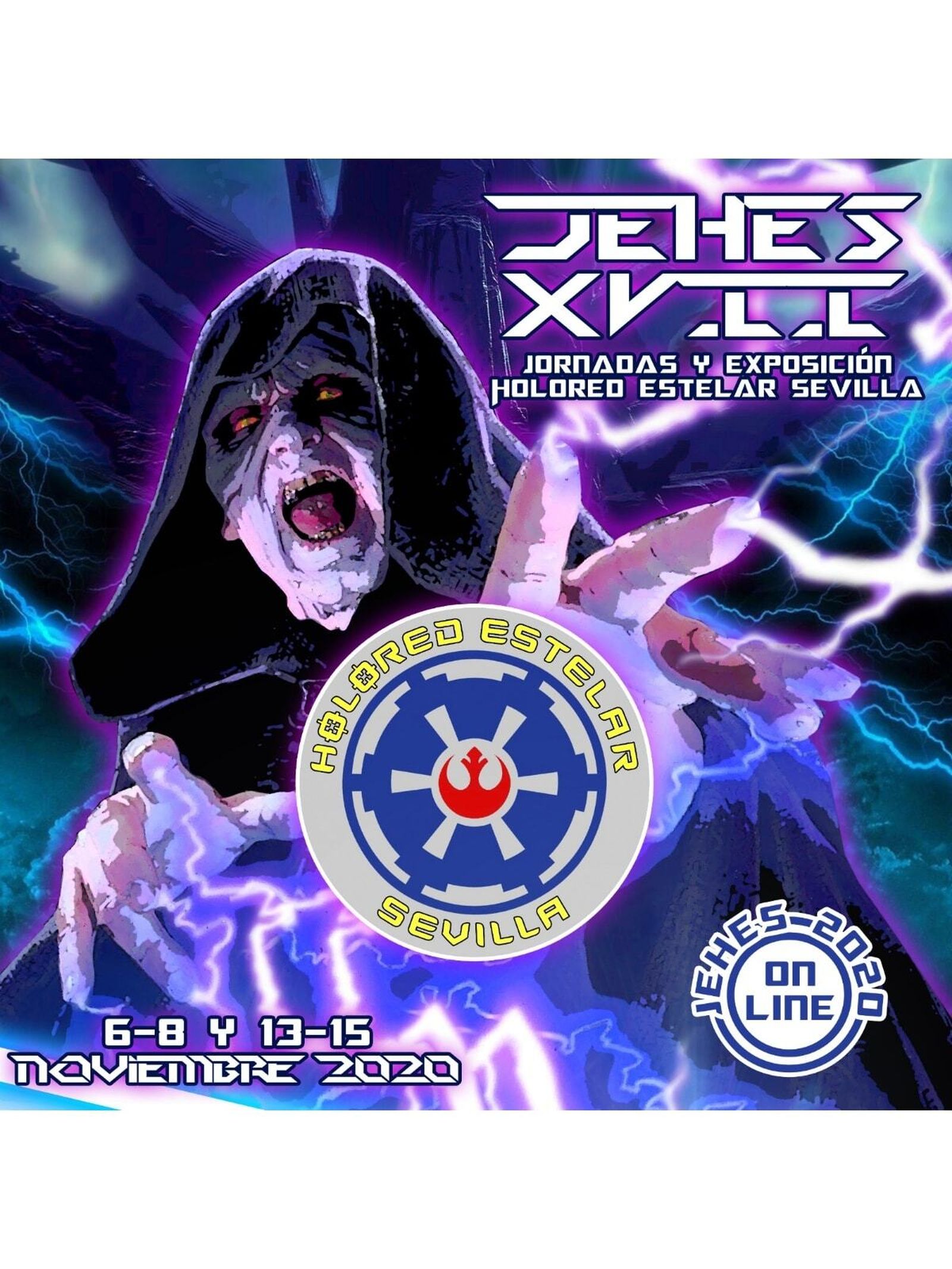 Cartel de las Jornadas y Exposición HoloRed Estelar Sevilla 2020.