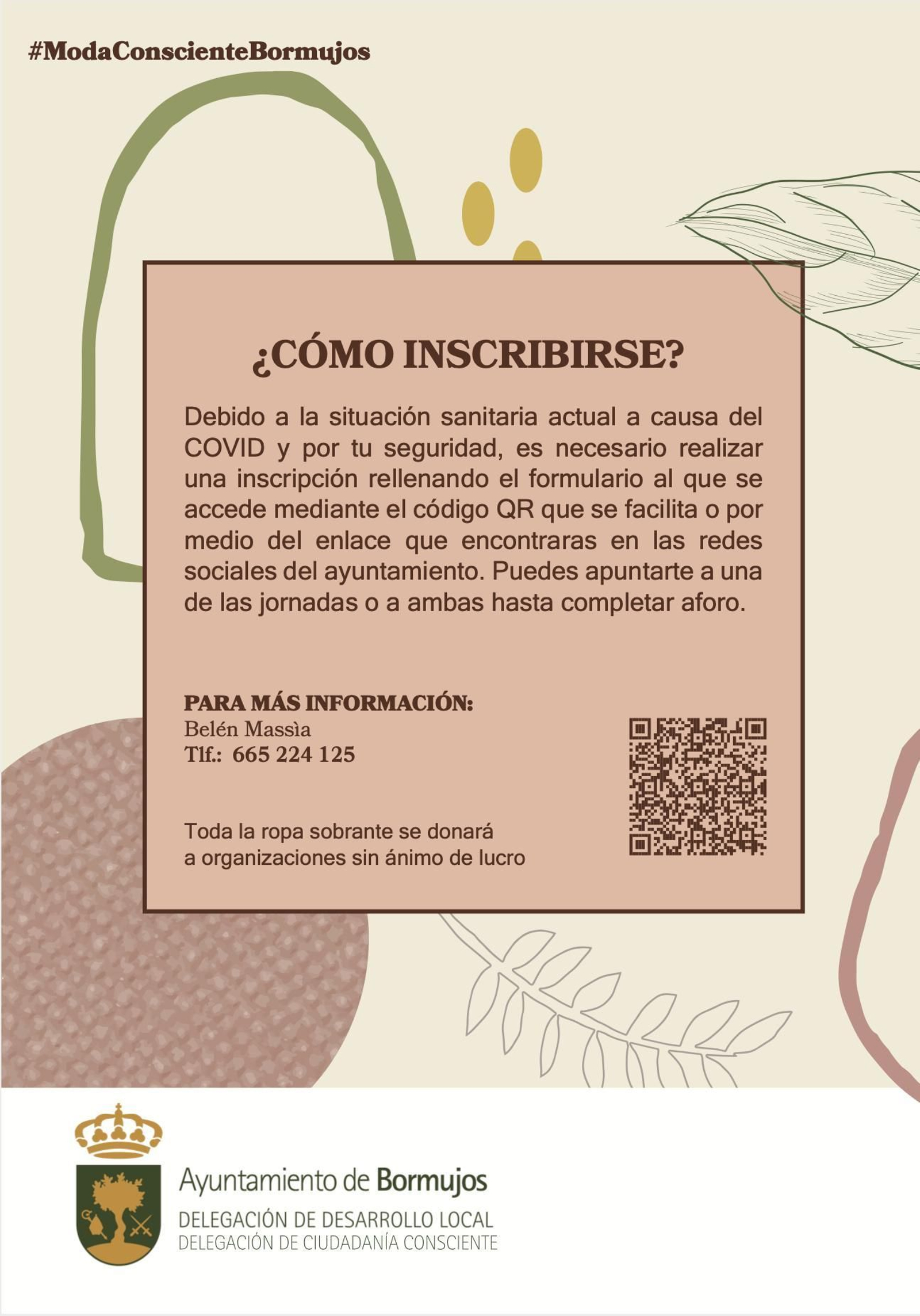 Código QR para inscribirse en la fiesta de intercambio de ropa de este fin de semana en Bormujos.