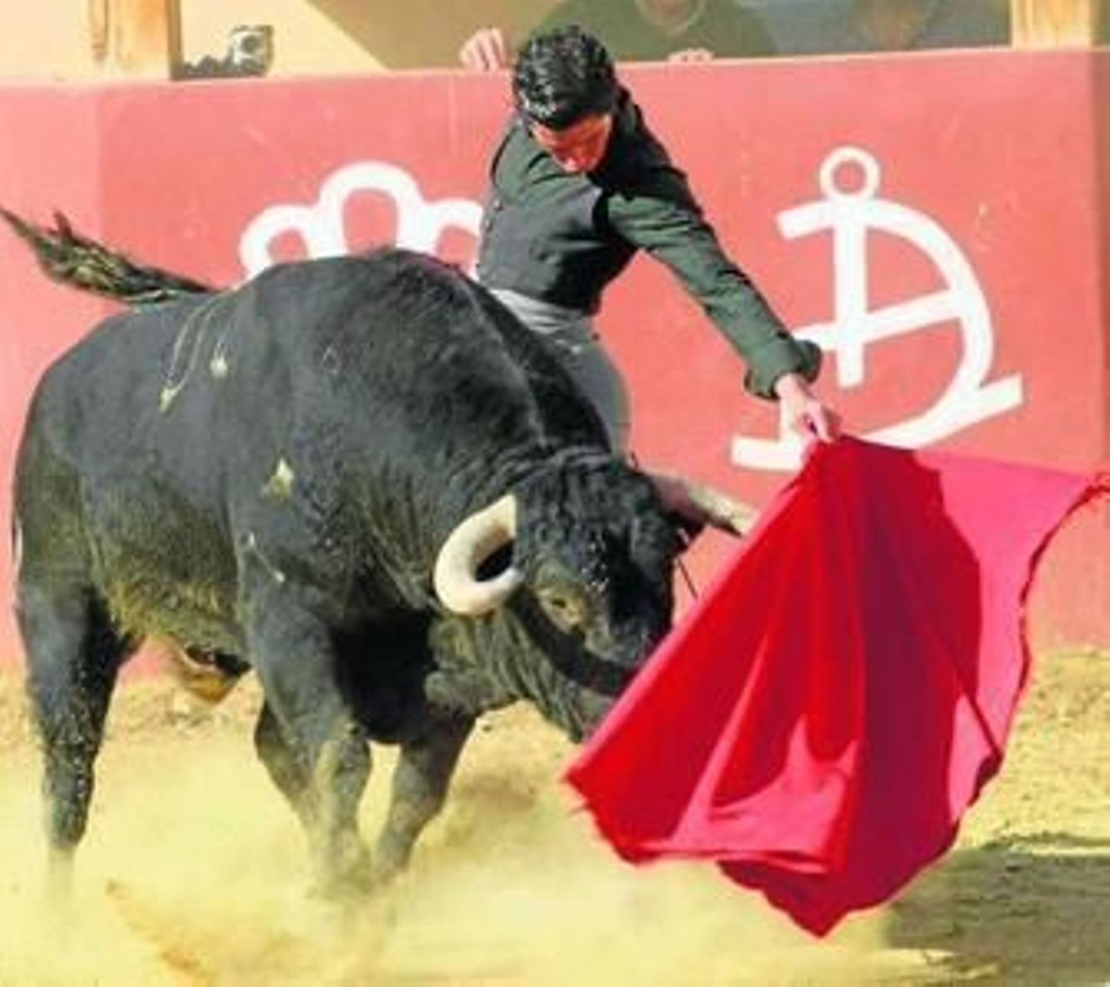 El novillero coriano Mario Diéguez, en un natural en un tentadero.