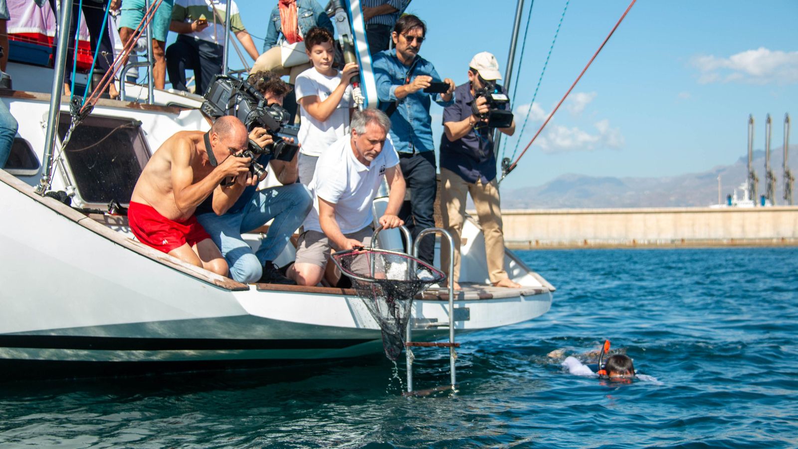 Puesta en libertad de las rayas capturadas