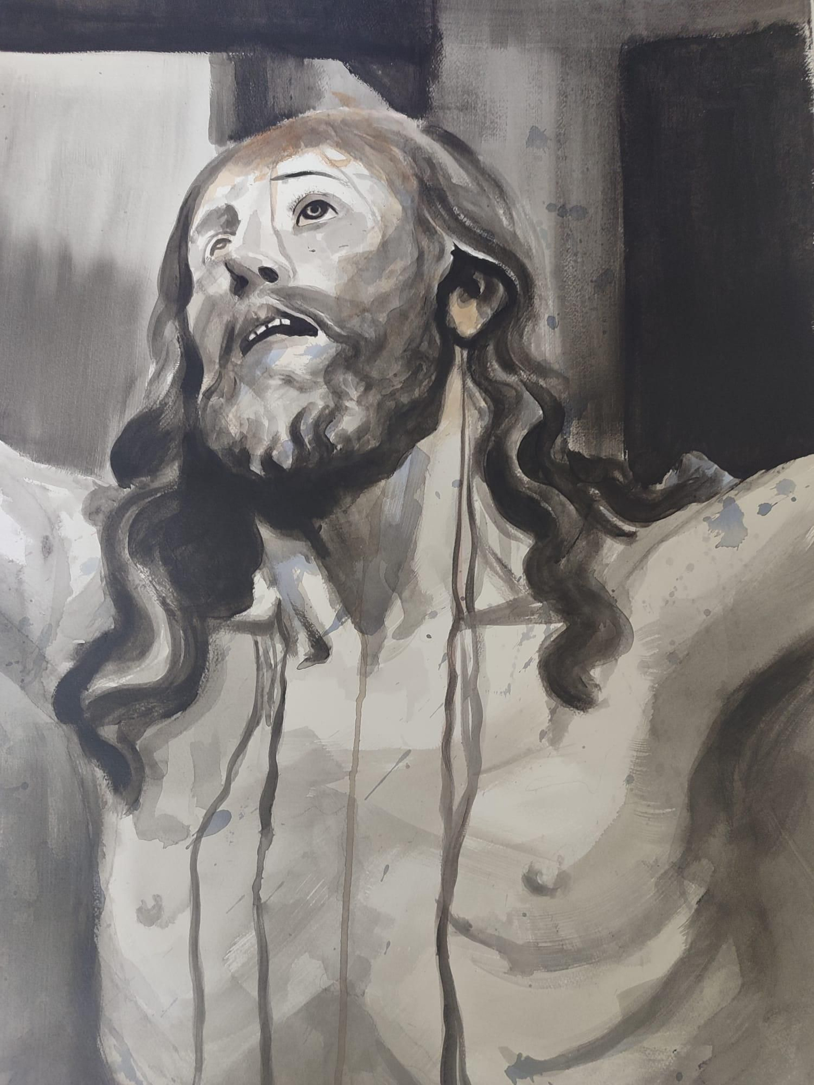 Dibujo del Cachorro del libro del pregón de la Semana Santa de Sevilla 2025.