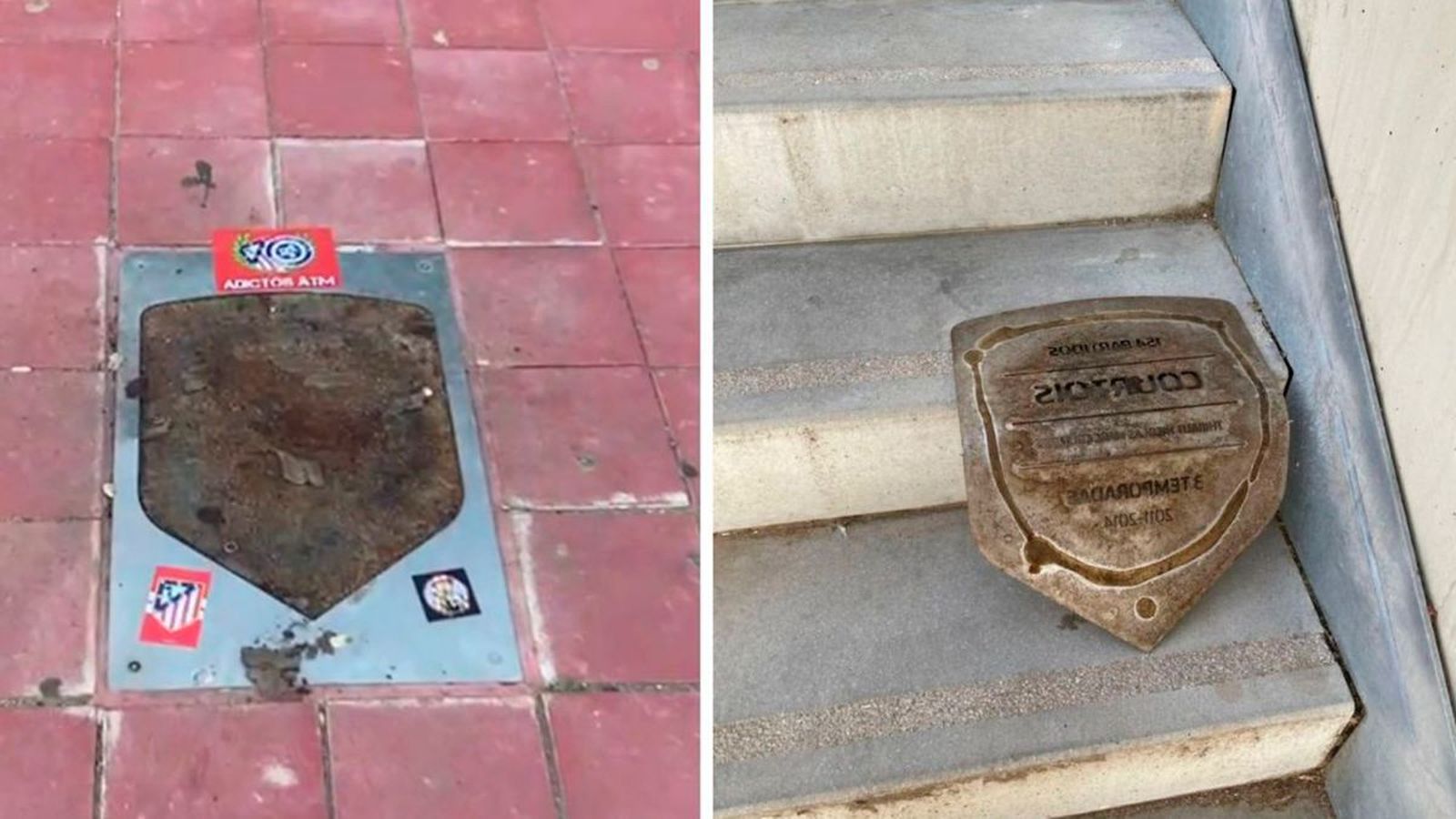 La placa de Courtois, arrancada del Paseo de las Leyendas del Metropolitano