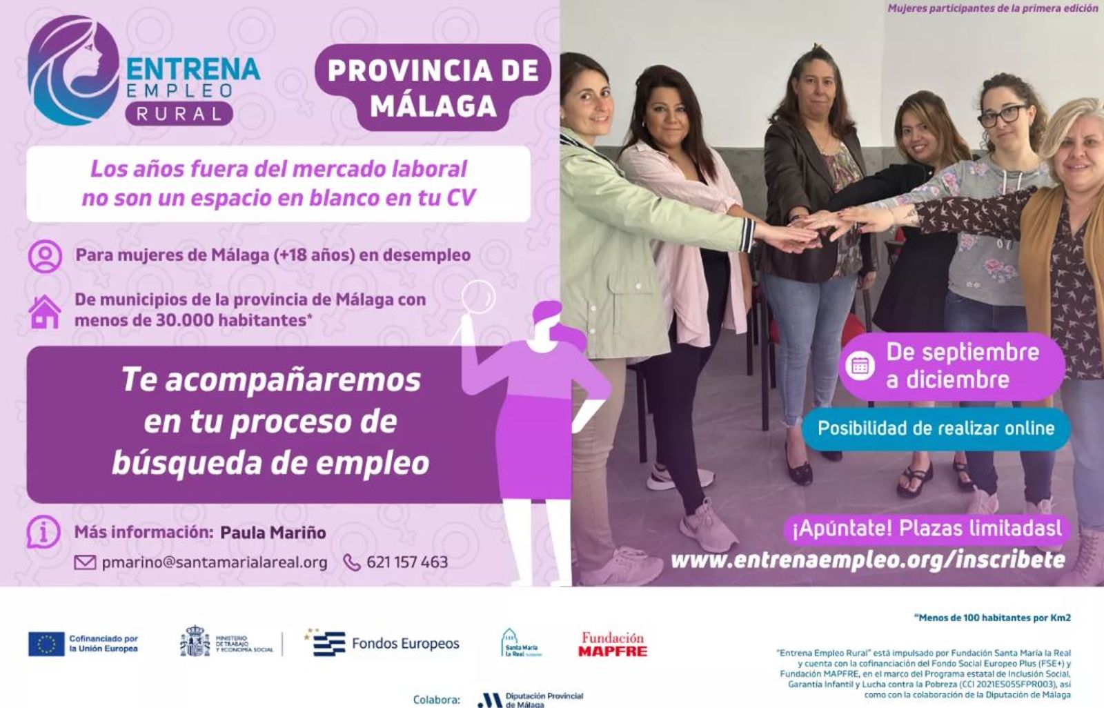 Programa para fomentar el empleo entre mujeres desempleadas de entornos rurales.