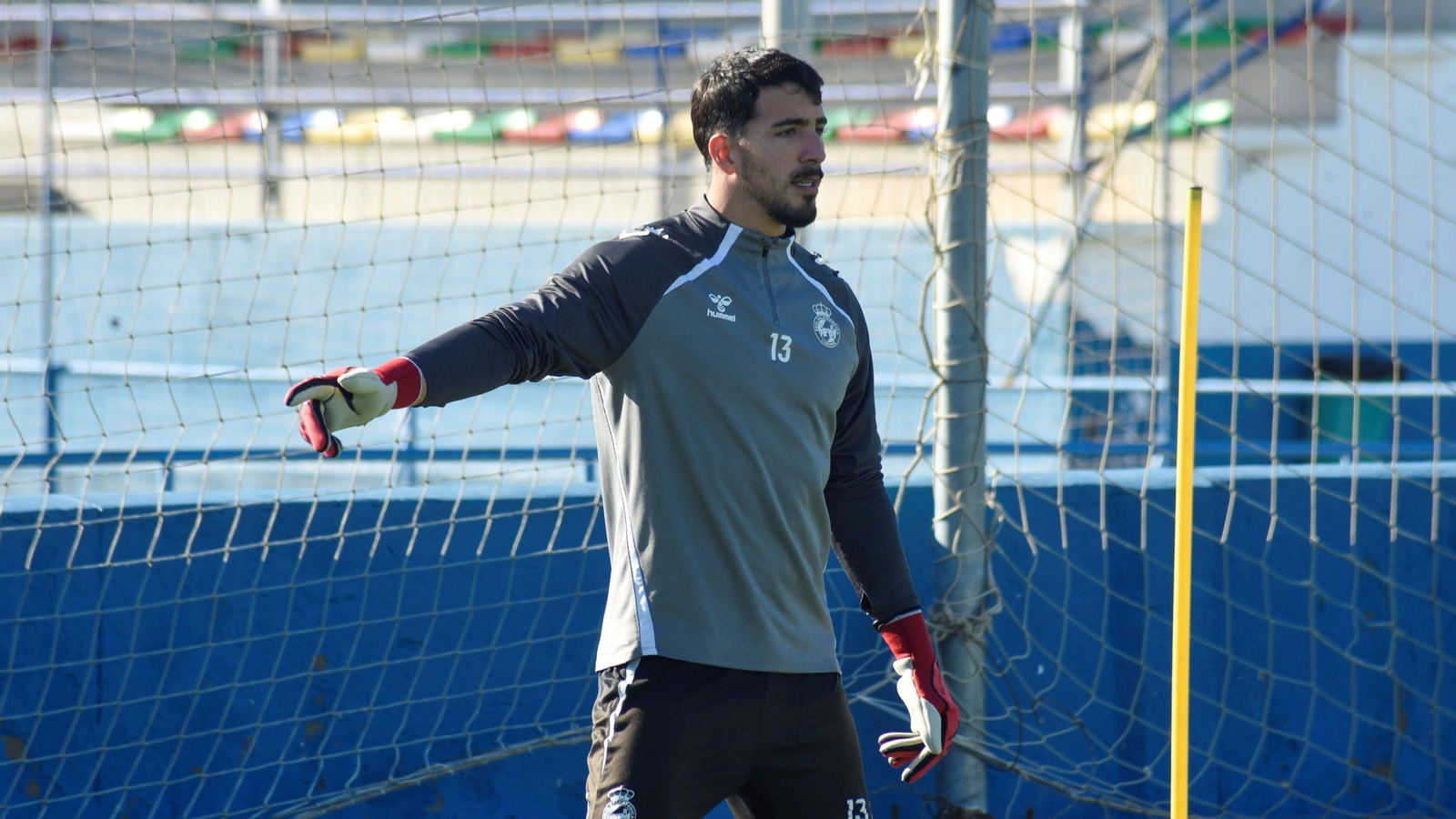 Brian Mahugo, este miércoles, durante el entrenamiento en la Ciudad Deportiva
