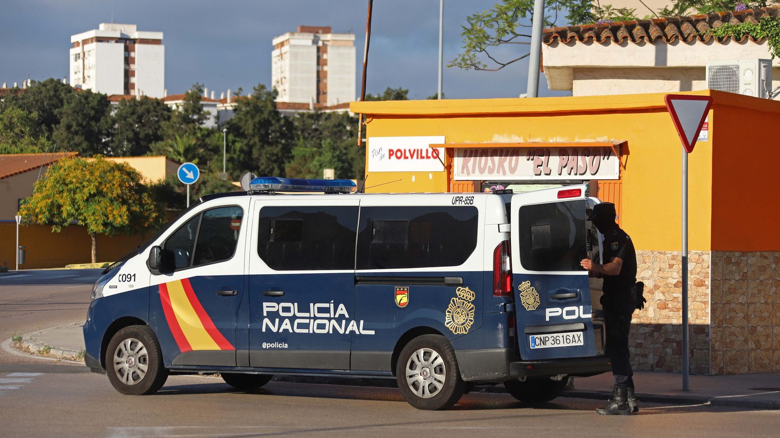 Un vehículo de la Policía Nacional, en El Saladillo en una actuación anterior.