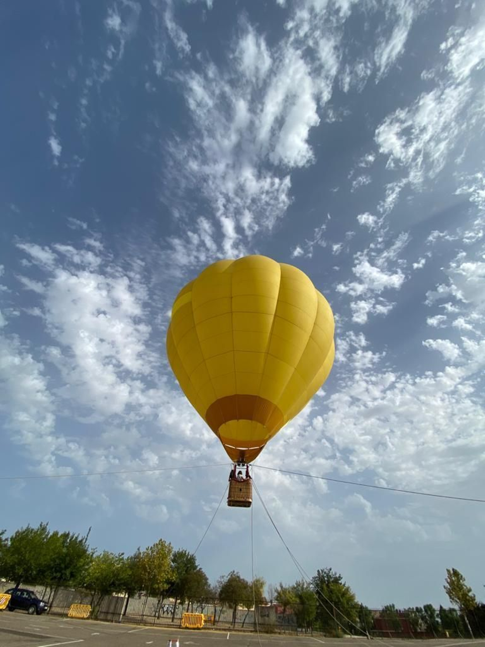 Uno de los goblos aerostáticos de Globotur, empresa con sede en Carrión de los Céspedes, como los que se utilizarán para el cortejo de los Reyes Magos.