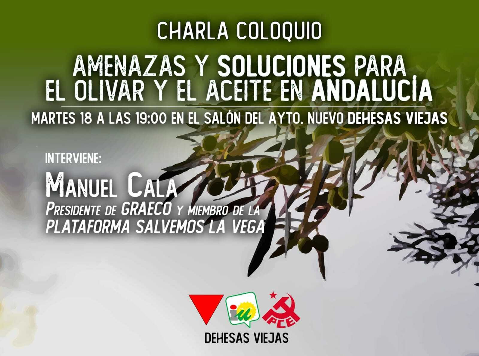 Cartel de la charla de Izquierda Unida en Dehesas Viejas