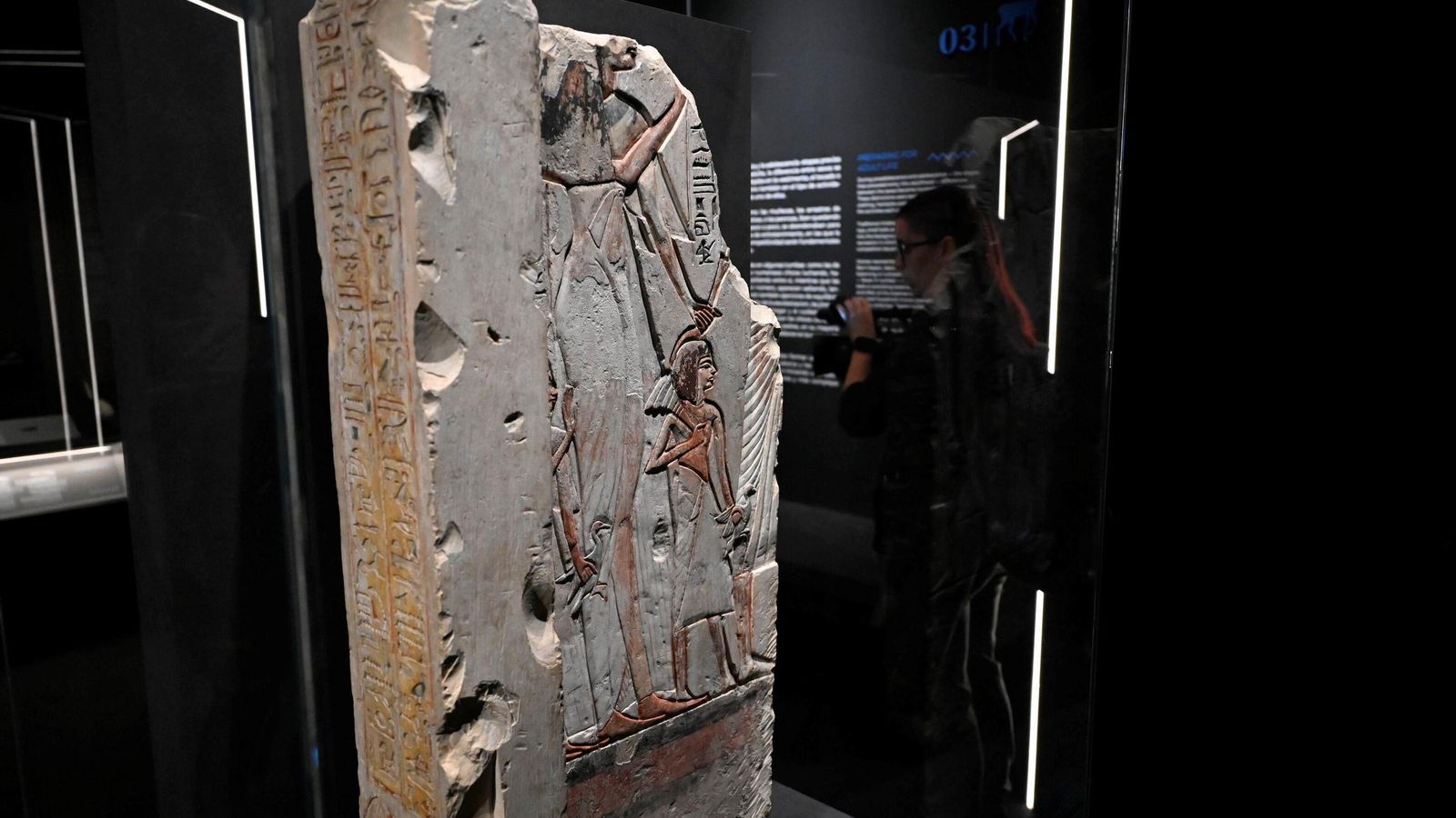 Fragmento de jamba de los reinados de Seti I y Ramsés II (1294-1213 antes de Cristo)