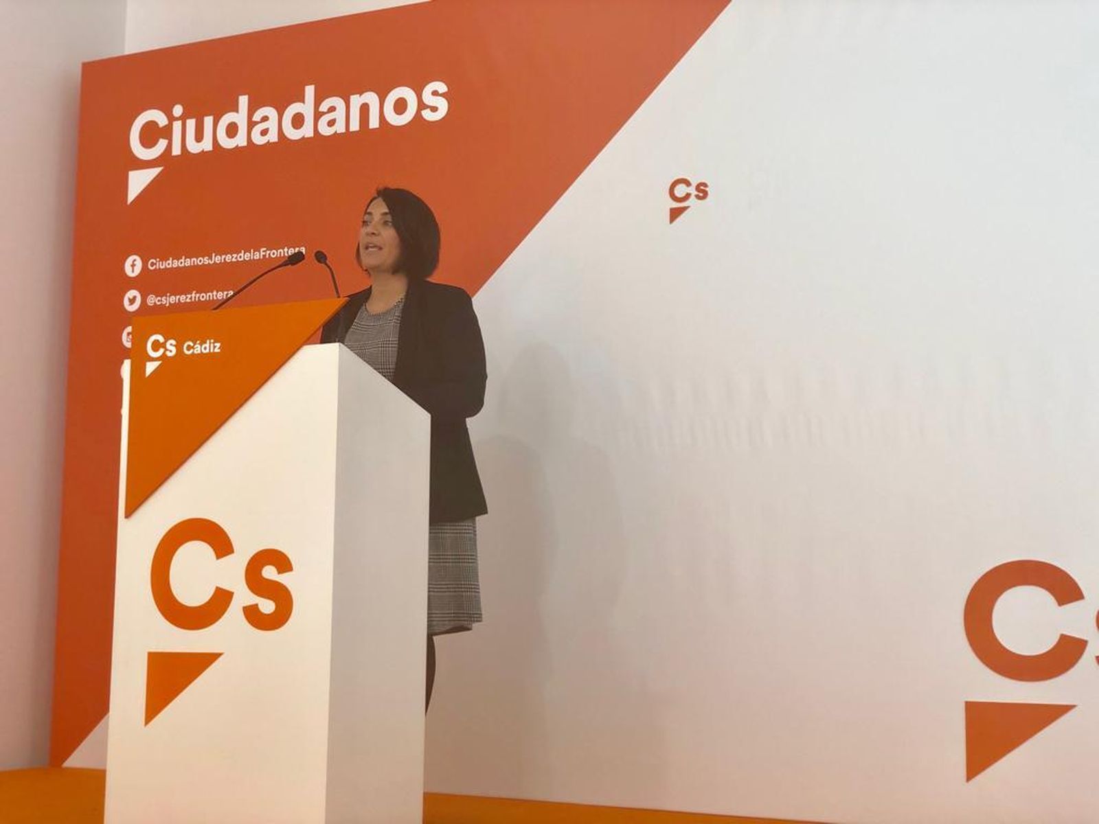 Martínez, en la sede de Ciudadanos en Jerez