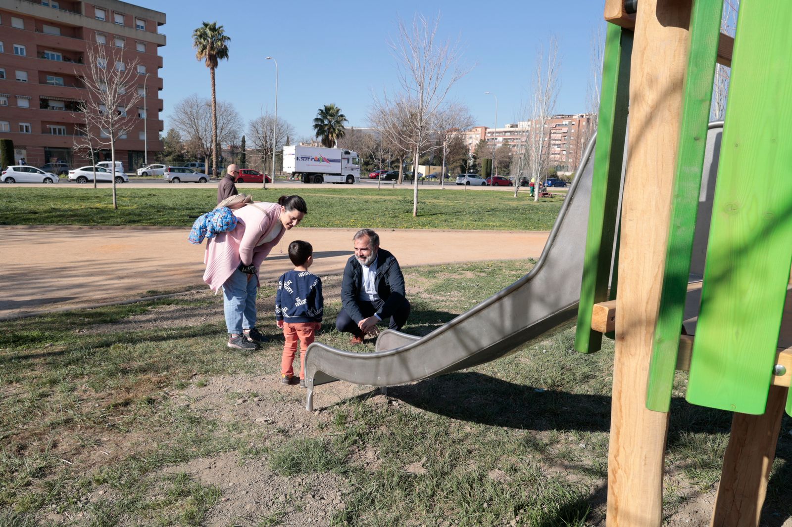 El concejal Jacobo Calvo, en la presentación del nuevo parque.