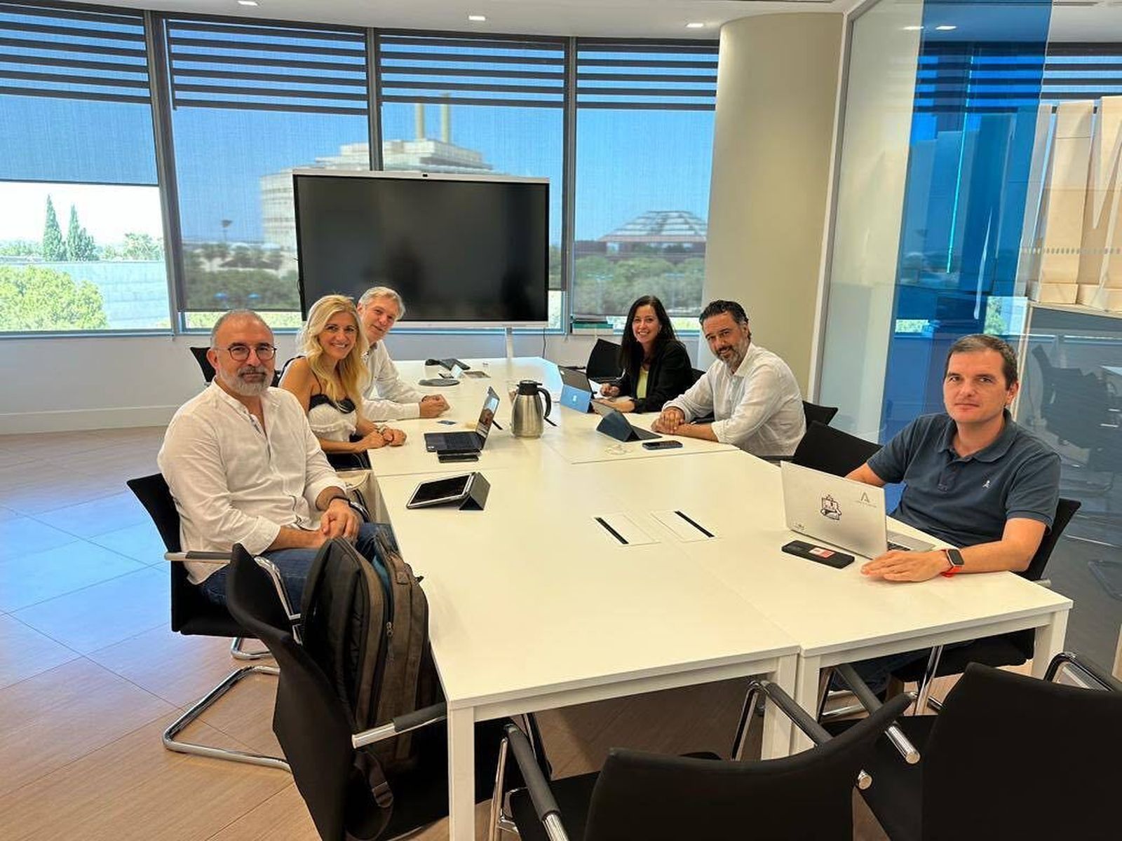 Un momento del encuentro en Sevilla.