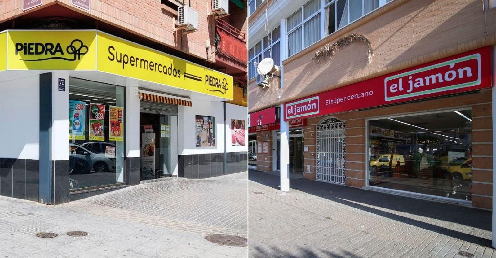 Supermercados Piedra y El Jamón.