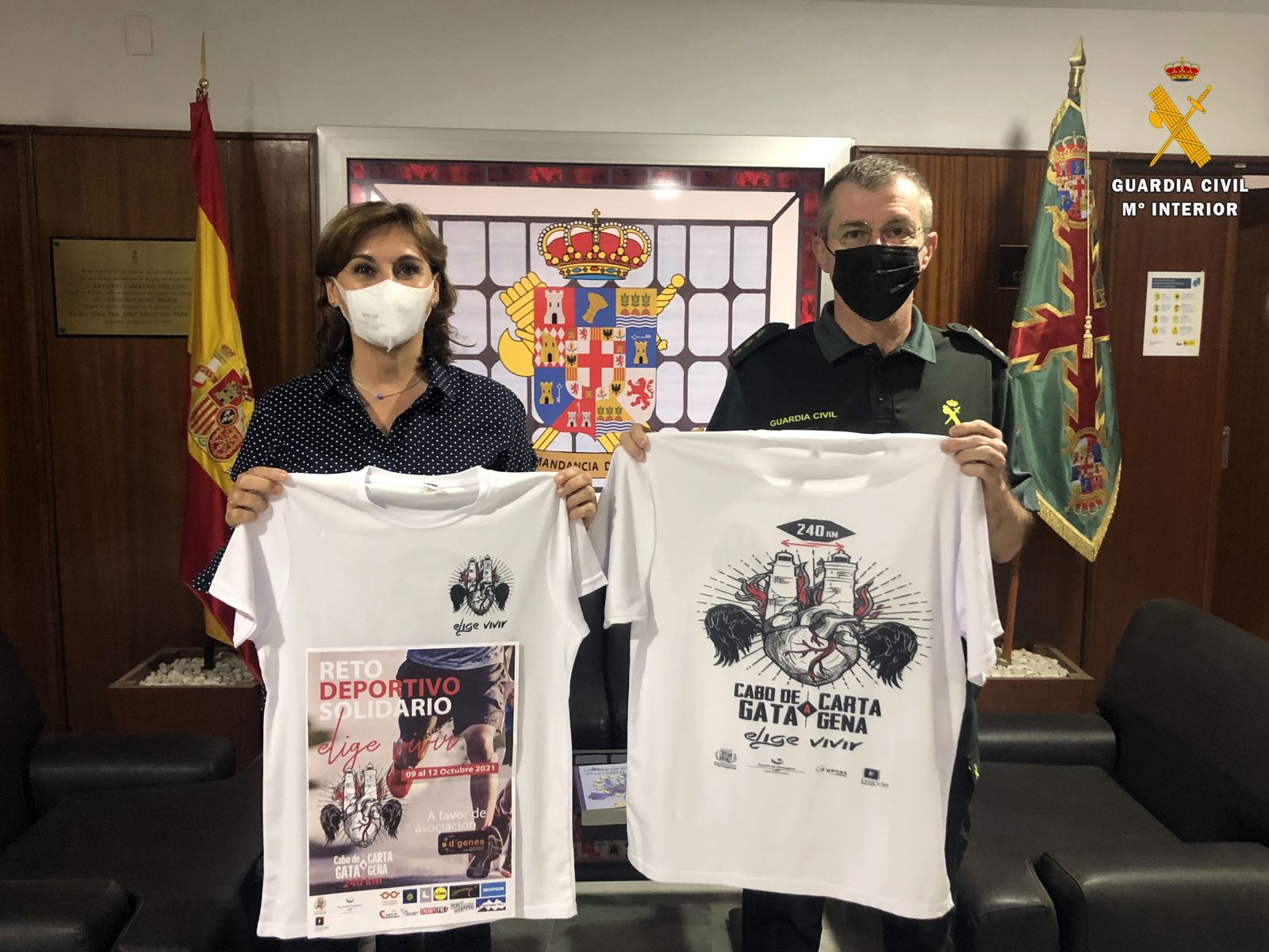 La Guardia Civil apoya el reto solidario “Elije Vivir” de la Asociación de enfermedades raras D´Genes