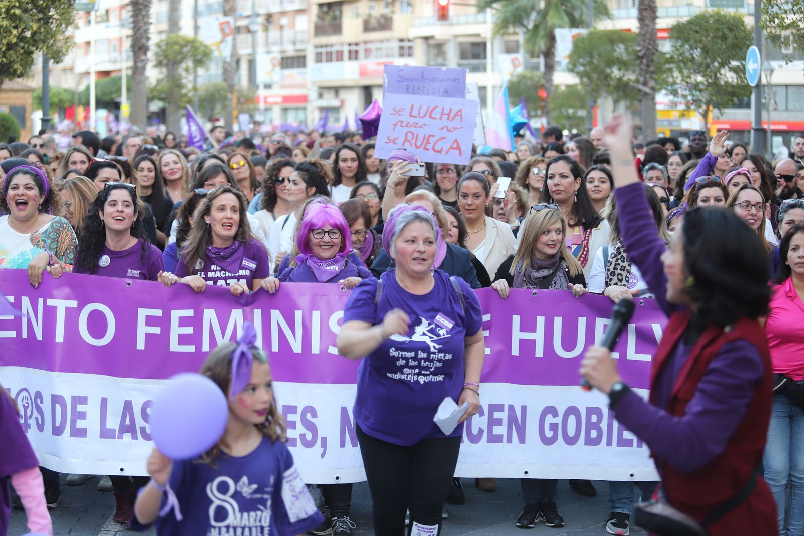 Imagen de la manifestación del 8M el pasado 2020 en Huelva