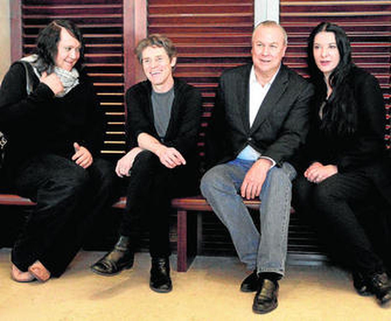 Desde la izquierda, Antony, Willem Dafoe, Robert Wilson y la "soldado del arte" Marina Abramovic.