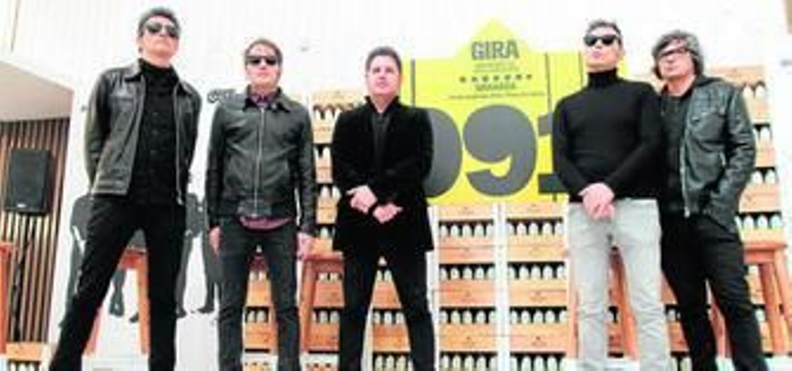 Los integrantes de 091, ayer en el Centro Lorca, en la presentación del concierto granadino.