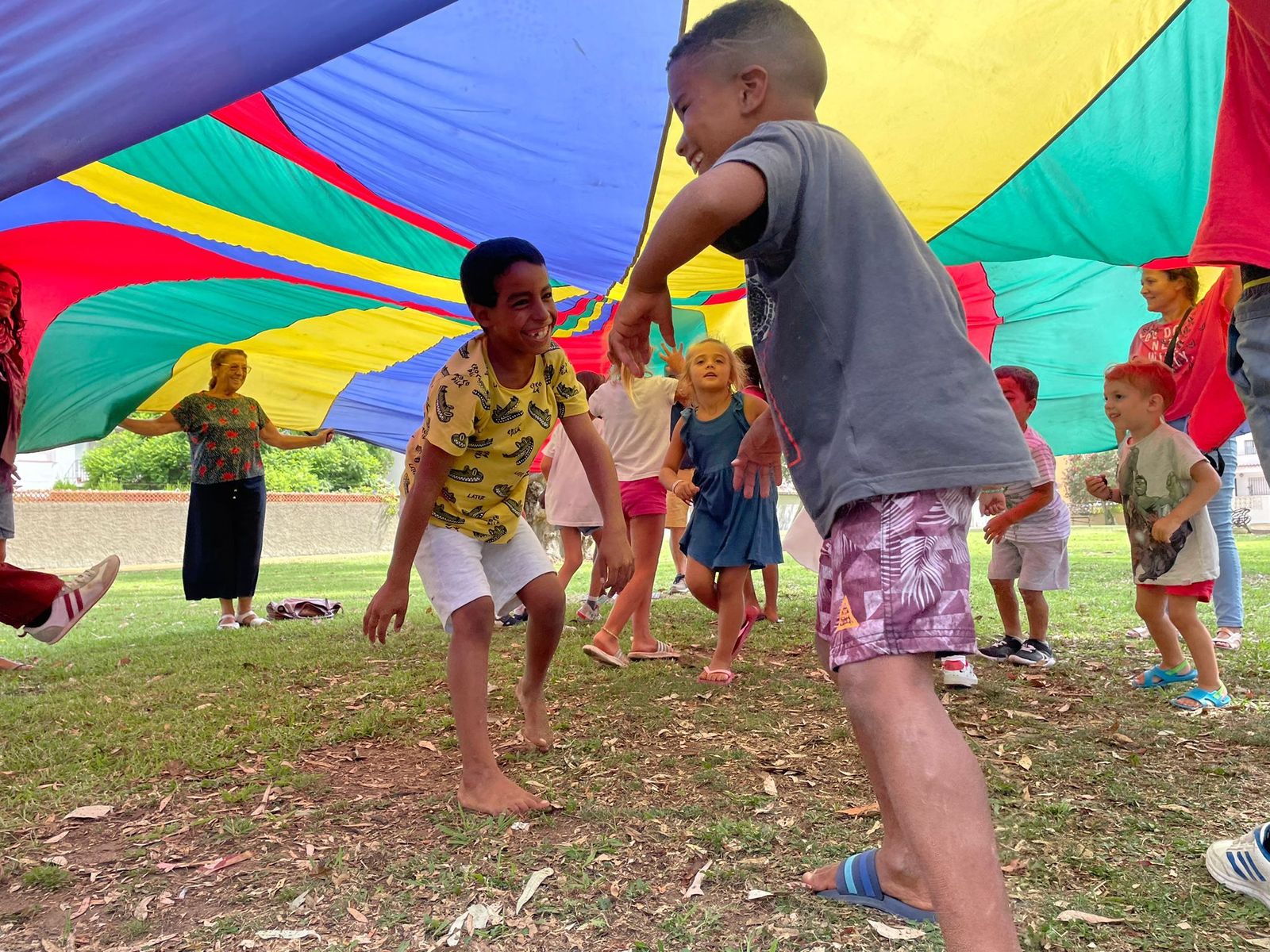 Un momento del encuentro en el parque de la zona de San García.