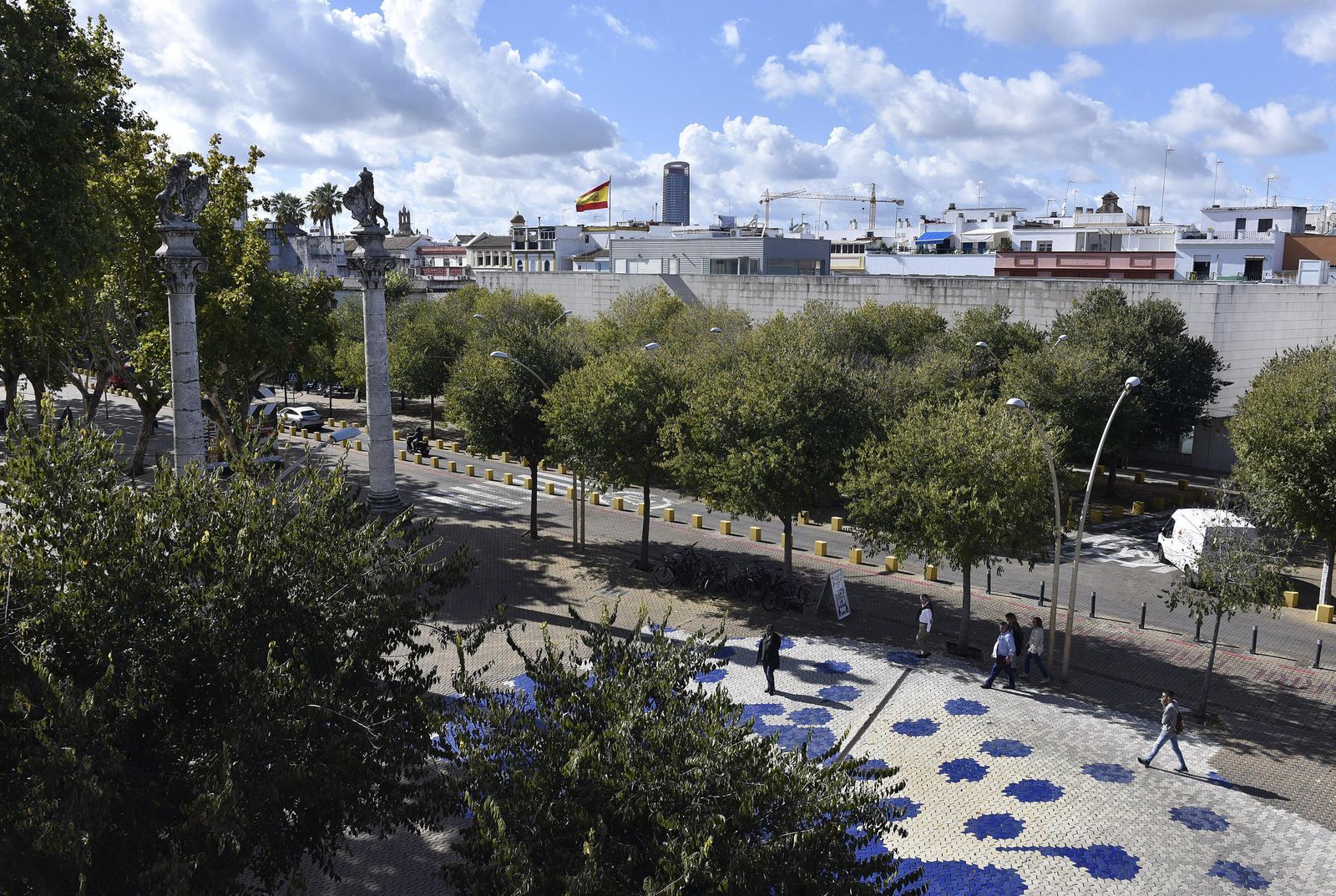 Vista de la Alameda desde la terraza del hotel Patio de la Alameda, antiguo corral de vecinos.