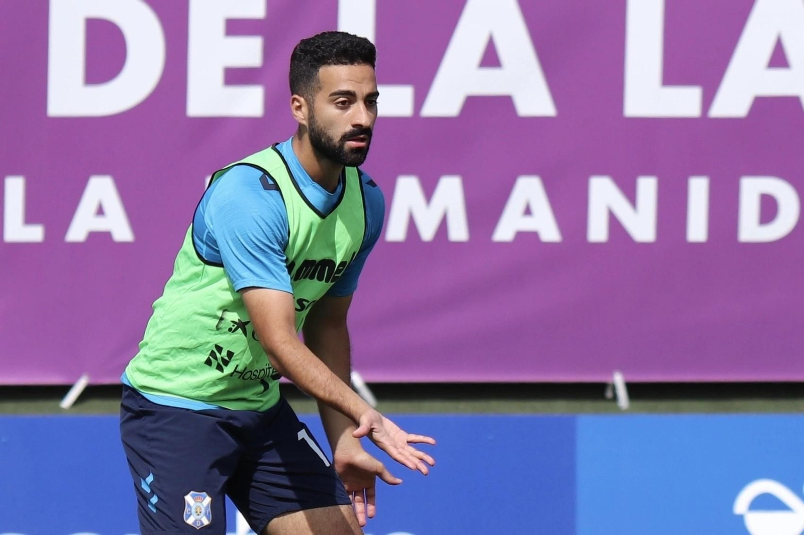 Rubén Alves, en un entrenamiento con el Tenerife.