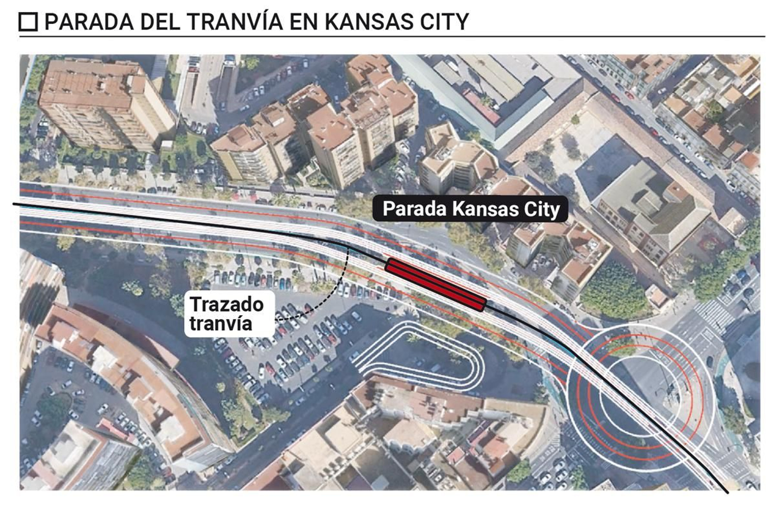 Parada del tranvía en Kansas City