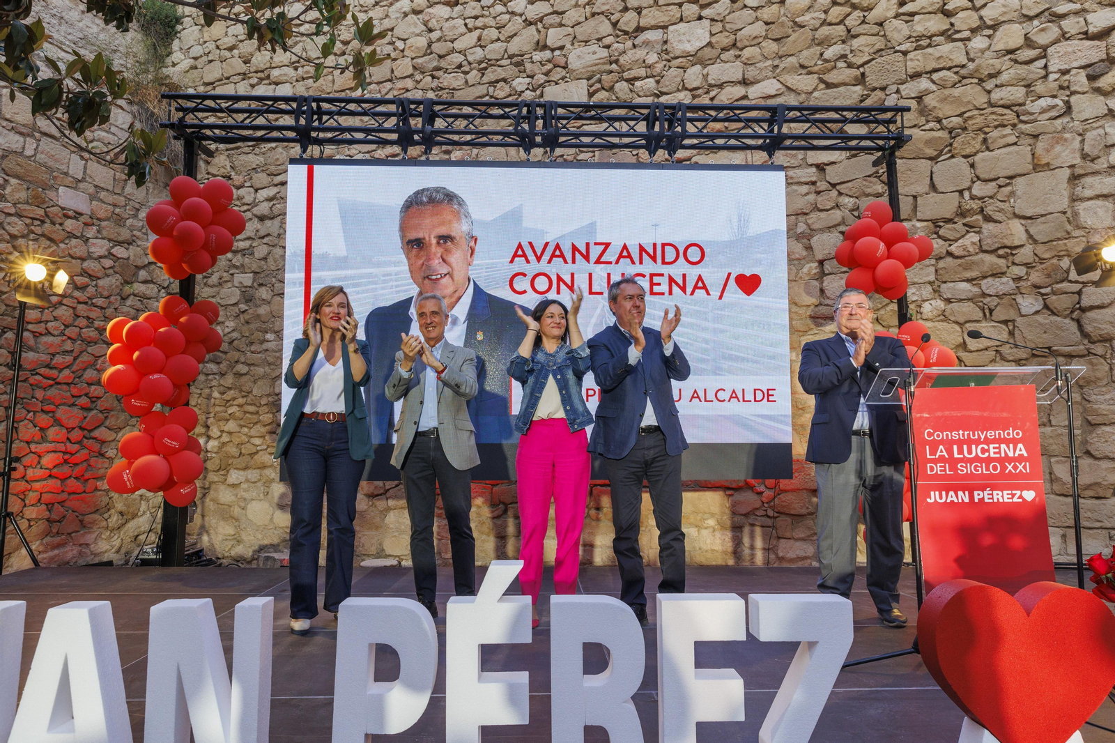 Pilar Alegría, Juan Pérez, Rafi Crespín y Juan Espadas.