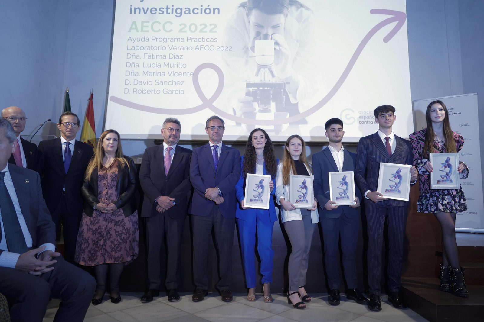 Los premiados con el Programa de Prácticas de Laboratorio de Verano de la AECC.