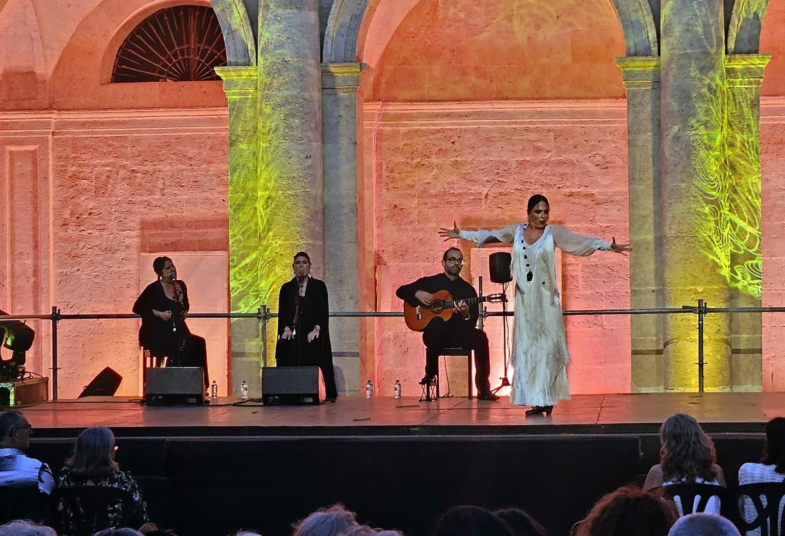 Carmen Moreno durante su gran actuación en el Claustro de la Catedral de Almería.