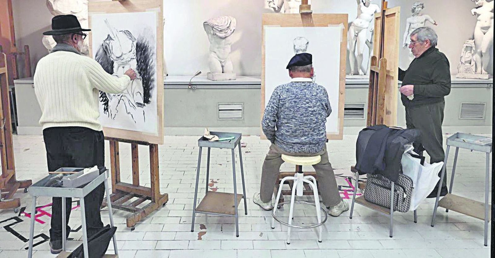 Estatuas en movimiento en la calle Laraña