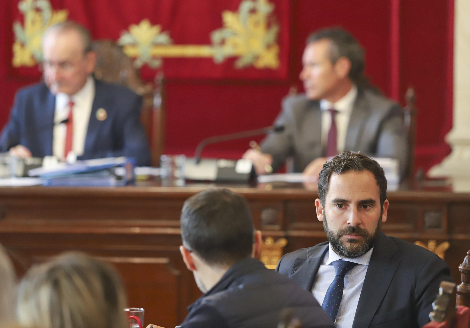 Daniel Pérez, portavoz del PSOE, en un Pleno del Ayuntamiento de Málaga.