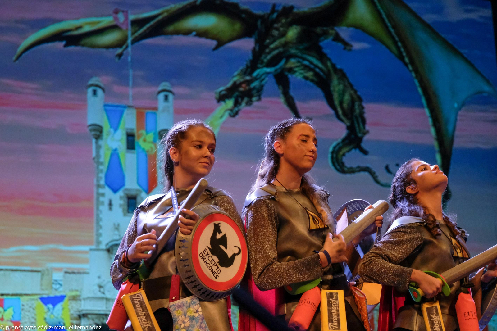 Chirigota Los domadores de dragones de la Edad Media.