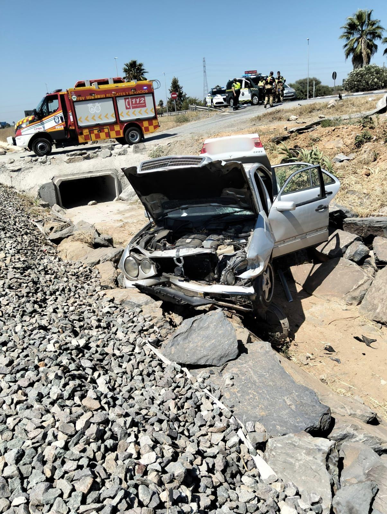 Estado en el que acabó el vehículo accidentado.