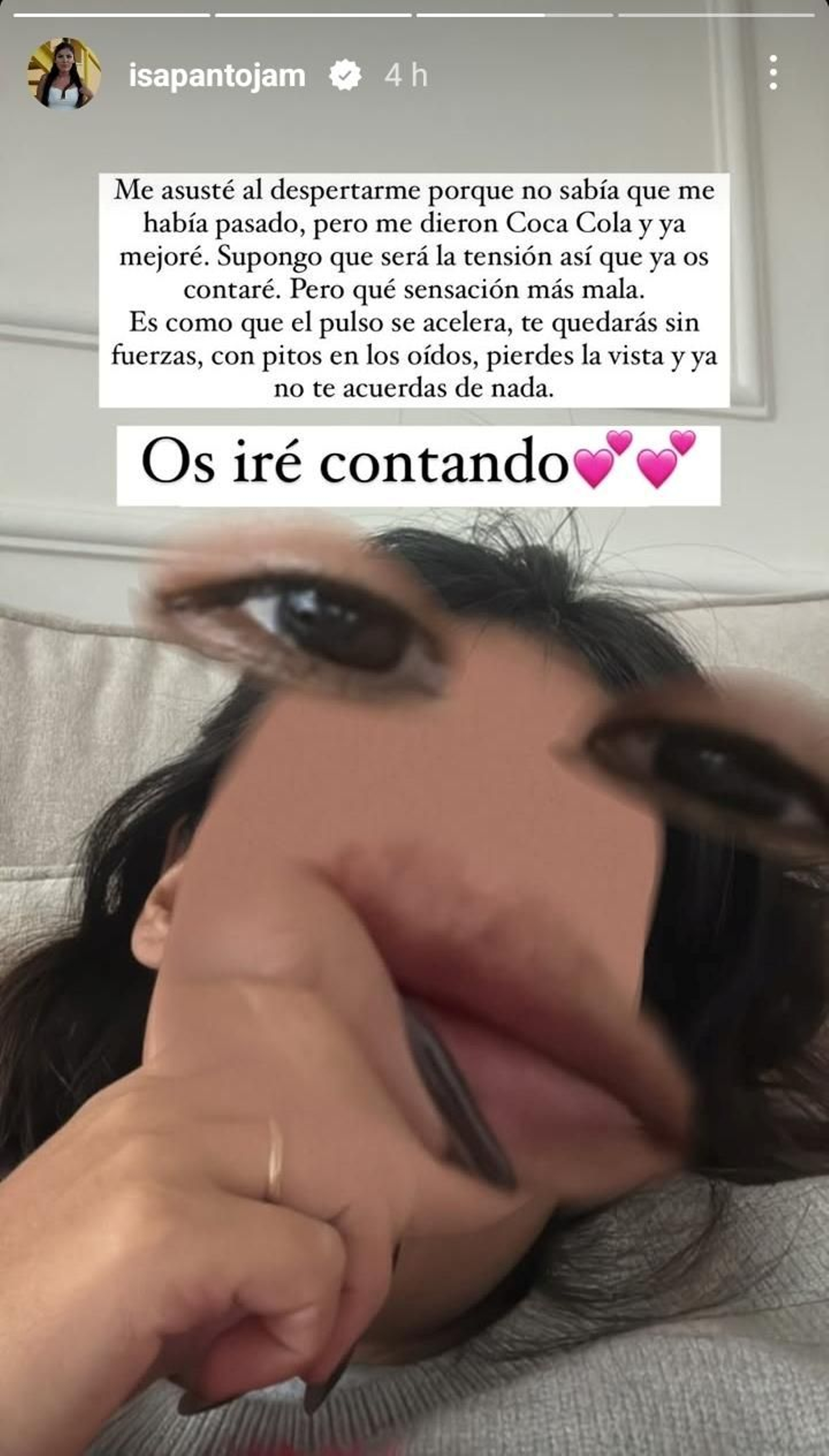 La colaboradora de 'Vamos a ver' se ha llevado un susto en su cuarto mes de embarazo.