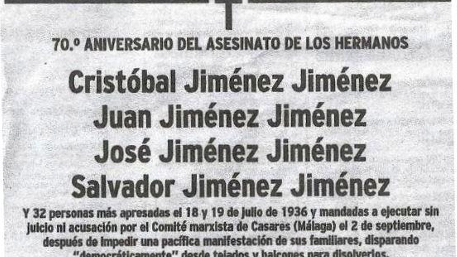 Esquela de cuatro hermanos. Esquela de cuatro hermanos.