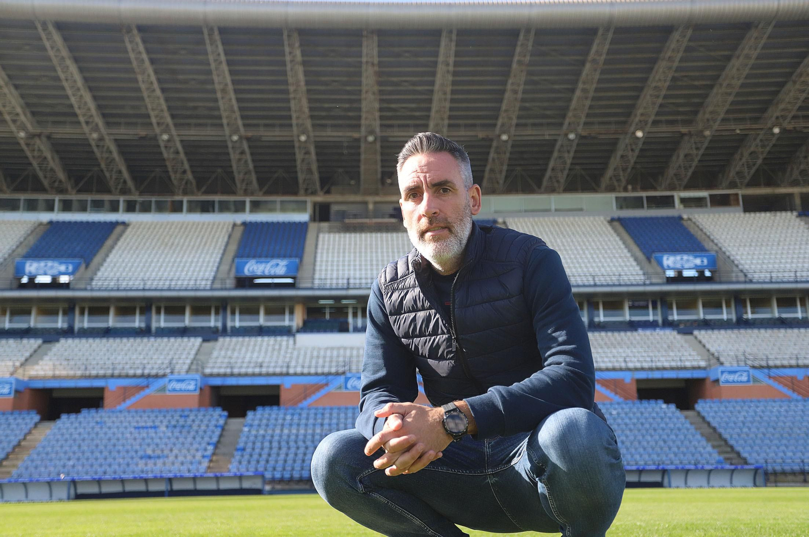 El entrenador del Recreativo de Huelva, Abel Gómez.