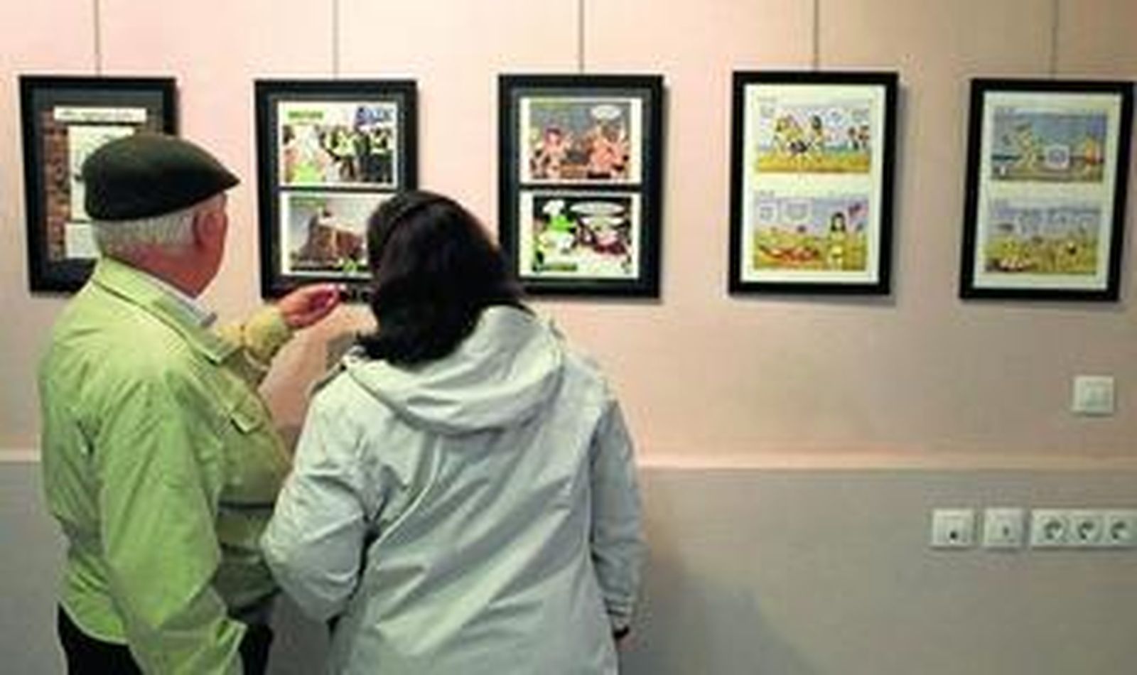 Algunas de las obras de cómic que pueden verse en la sala Eritia.