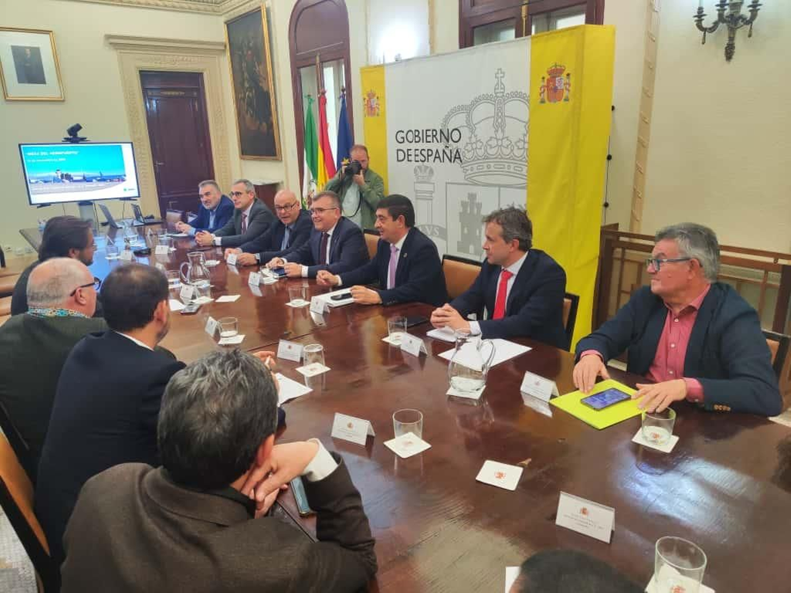 Imagen de la Mesa del Aeropuerto celebrada este miércoles, ya sin la presencia de la Diputación de Granada