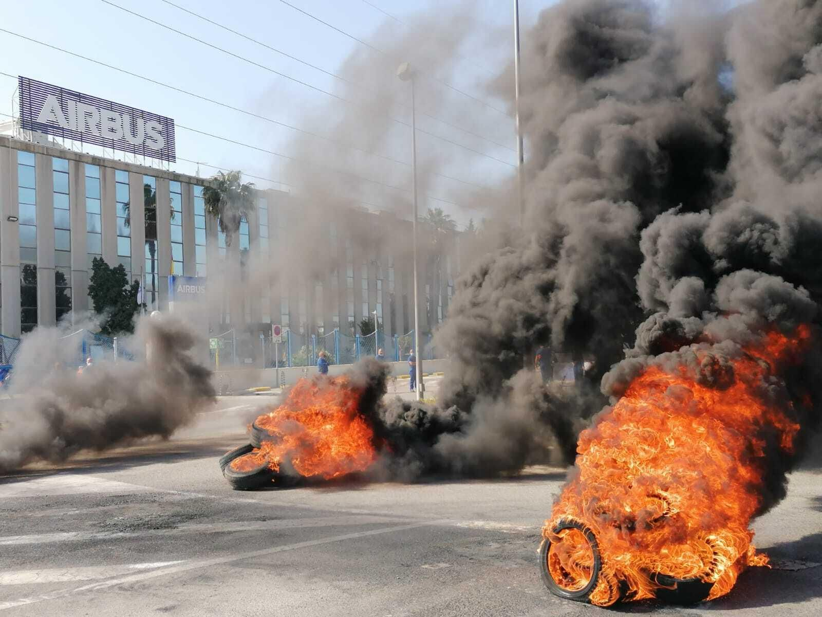 Protesta de Airbus Puerto Real, este lunes