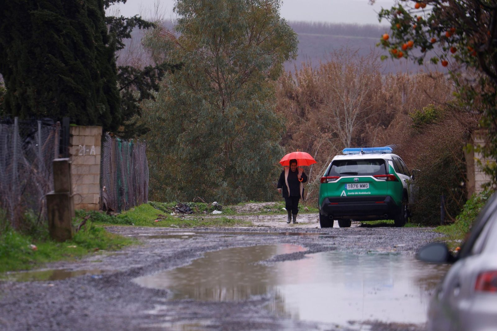 Los vecinos de la parcelación de Guadalvalle de Córdoba miran con temor la crecida del Guadalquivir