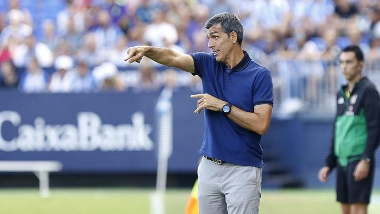 Juan Ramón Muñiz, en un partido del Málaga CF.