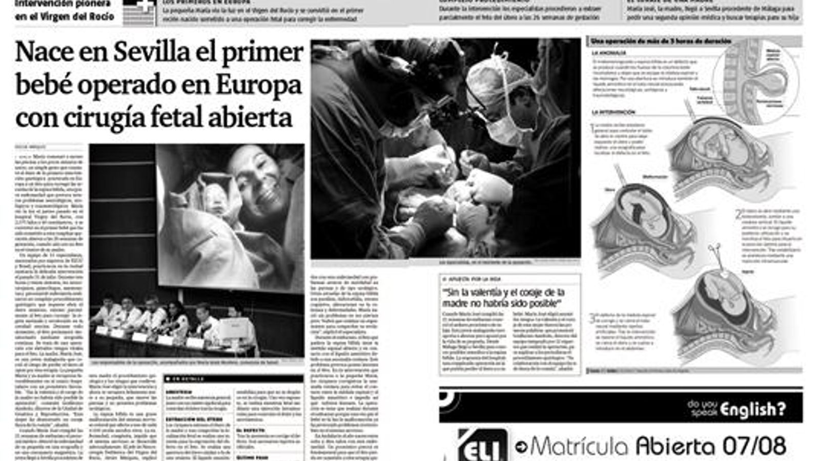 Doble página sobre el hito sanitario publicada en 2007 en 'Diario de Sevilla'.