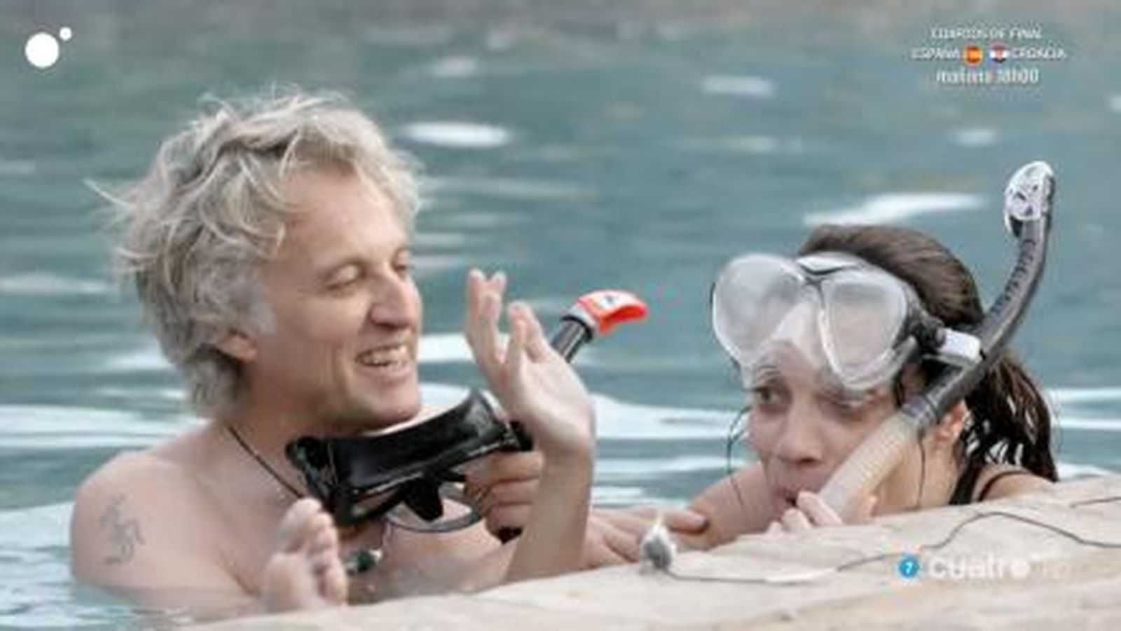 La actriz, en 'Planeta Calleja', haciendo esnórquel.