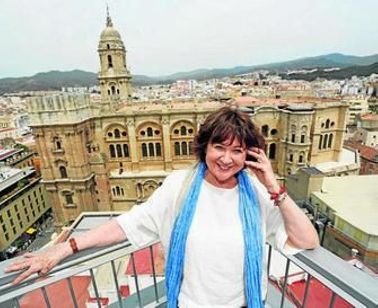 Julieta Serrano, ayer, en la terraza del Hotel Málaga Palacio.