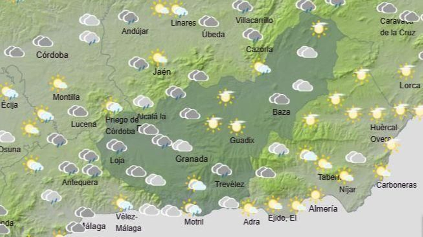 El Tiempo en Granada el 5 de mayo de 2025
