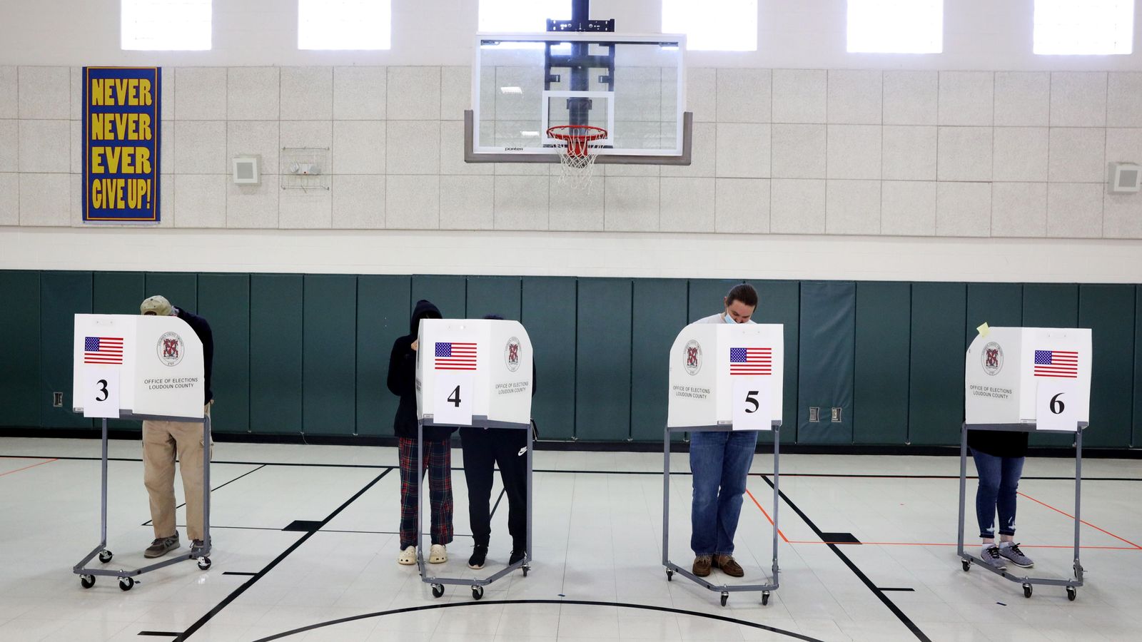 Uno de los lugares de votación en las elecciones norteamericanas.