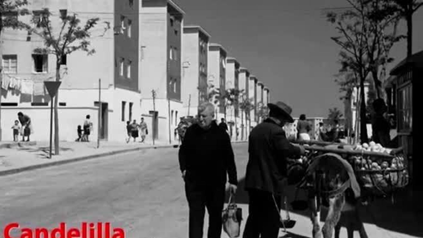 Venta ambulante en burro junto a los nuevos bloques de C/Candelilla.