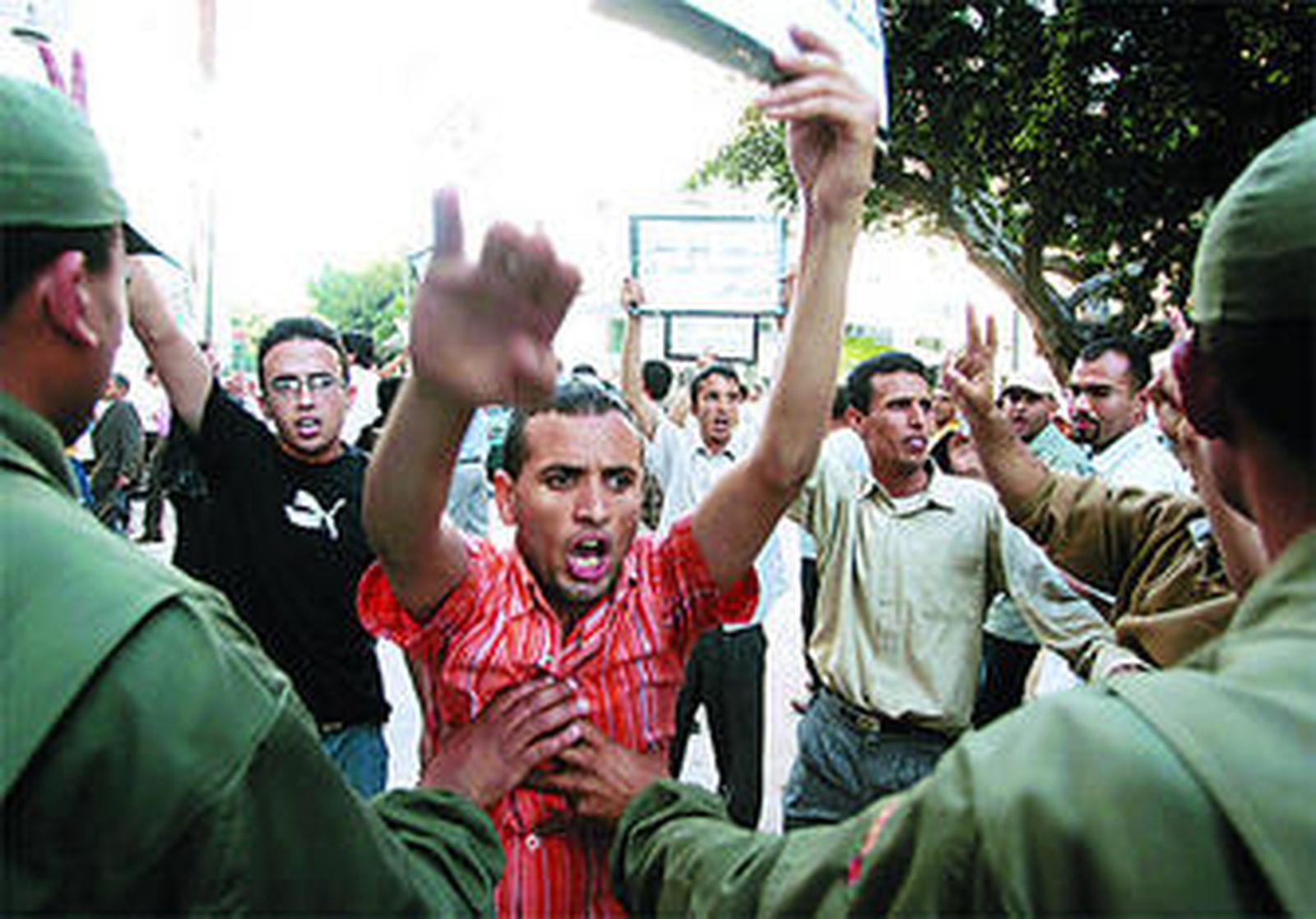 Una imagen del fotógrafo de una manifestación en Sidi Ifni.