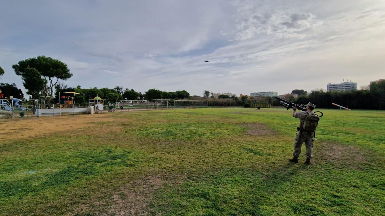 Sistema antidron en un ejercicio de Cancerbero.