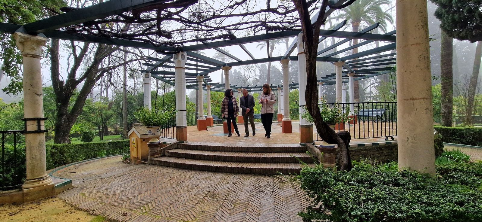 El Real Alcázar de Sevilla culmina las obras de restauración del merendero de la parra.